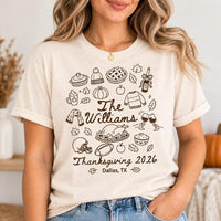 Personalized Thanksgiving Family Shirt, Custom Last Name Turkey Day Tee, Matching Family Tops, Turkey Day Party Outfit, Holiday Party Gift