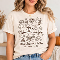 Personalized Thanksgiving Family Shirt, Custom Last Name Turkey Day Tee, Matching Family Tops, Turkey Day Party Outfit, Holiday Party Gift