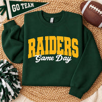 Personalized Team Game Day Sweatshirt, Custom Sport Sweatshirt, Varsity Mascot, Football Game Day Mom Outfit, Gift for Athlete, Front Sleeve