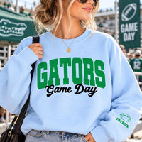 Personalized Team Game Day Sweatshirt, Custom Sport Sweatshirt, Varsity Mascot, Football Game Day Mom Outfit, Gift for Athlete, Front Sleeve