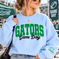 Personalized Team Game Day Sweatshirt, Custom Sport Sweatshirt, Varsity Mascot, Football Game Day Mom Outfit, Gift for Athlete, Front Sleeve