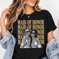 Custom Maid of Honor Photo Shirt, Personalized Bridal Party Tee, Wedding Photo Keepsake Shirt, Bachelorette Outfit, Bridal Party Gift