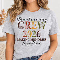 Thanksgiving Crew 2026 Shirt, Matching Family Fall Tee, Retro Autumn Icon Graphic, Friendsgiving Group Outfit, Holiday Gift for Family