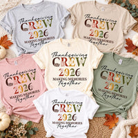 Thanksgiving Crew 2026 Shirt, Matching Family Fall Tee, Retro Autumn Icon Graphic, Friendsgiving Group Outfit, Holiday Gift for Family