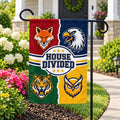 Personalized House Divided Garden Flag, 12x18 Double Sided Outdoor Decor, Team Rivalry Yard Flag, Custom Sports Decor, Rivalry Gift