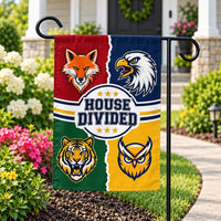 Personalized House Divided Garden Flag, 12x18 Double Sided Outdoor Decor, Team Rivalry Yard Flag, Custom Sports Decor, Rivalry Gift