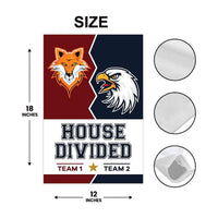 Personalized House Divided Garden Flag, 12x18 Double Sided Outdoor Decor, Team Rivalry Yard Flag, Custom Sports Decor, Rivalry Gift