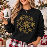 Glitter Winter Snowflake Sweatshirt, Sparkly Christmas Crewneck, Festive Holiday Pullover, Cozy Winter Outfit, Christmas Gift for Her