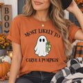 Personalized Most Likely To Halloween Shirt, Custom Funny Drinking Ghost Tee, Matching Family Shirts, Halloween Party Tee, Gift for Friend