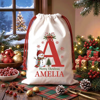 Personalized Santa Sack, Custom Name Christmas Toy Sack for Kids, Festive Holiday Gift Bag, Personalized Present Sack, Christmas Eve Gift