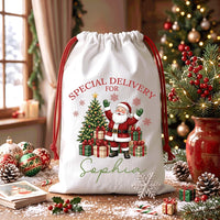 Personalized Santa Sack, Custom Name Christmas Toy Sack for Kids, Festive Holiday Gift Bag, Personalized Present Sack, Christmas Eve Gift