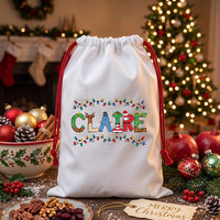 Personalized Santa Sack, Custom Name Christmas Toy Sack for Kids, Festive Holiday Gift Bag, Personalized Present Sack, Christmas Eve Gift