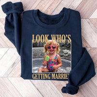 Personalized Bride Photo Shirt, Custom Look Who's Getting Married Tee, Funny Bachelorette Party Top, Bridal Shower Outfit, Gift for Bride