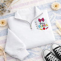 Personalized Teacher Embroidered Quarter Zip Sweatshirt, Custom Mrs Name Pullover, Classroom Layer, Back to School Outfit, Teacher Gift