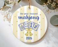 Personalized Mahjong Ceramic Ornament, The Year I Learned Mahjong 2026, Game Night Keepsake, Holiday Keepsake Ornament, Christmas Gift