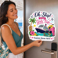 Personalized Girls Trip Cruise Door Magnet, Custom Name Cruise Magnet, Bachelorette Cabin Door Decor, Girls Vacation Gift, Cruise Keepsake