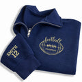 Football Mama Embroidered Quarter Zip Sweatshirt, Custom Player Name Sleeve, Mama Cozy Pullover, Football Sideline Mom, Gift for Mom