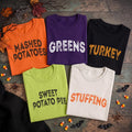 Personalized Thanksgiving Family Shirt, Custom Food Role Tee, Matching Thanksgiving Shirts, Friendsgiving Outfit, Holiday Party Gift