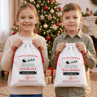 Personalized Santa Sack, Santa Express Special Delivery with Name, Large Christmas Toy Sack, Reusable Holiday Gift Bag, Christmas Eve Gift