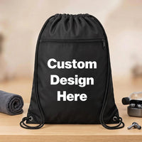 Custom Drawstring Backpack, Personalized Cinch Bag With Logo or Text, Team Sports Bag, School Bag, Party Favor Bag, Gym Backpack Gift