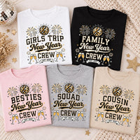 Personalized New Year Group Shirt, Custom Crew Name Tee, Matching Holiday Sweatshirt, Disco Ball NYE Party Outfit, Holiday Party Gift