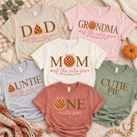 Personalized Cutie Pie Shirt, Custom Mom Dad Baby Role Top, First Birthday Pie Bodysuit, Thanksgiving Family Outfit, Gift for Family