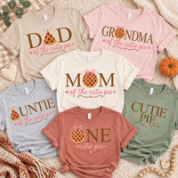 Personalized Cutie Pie Shirt, Custom Mom Dad Baby Role Top, First Birthday Pie Bodysuit, Thanksgiving Family Outfit, Gift for Family