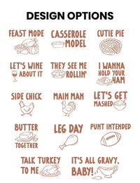 Custom Thanksgiving T Shirt, Personalized Funny Food Pun Tee, Turkey Dinner Shirt, Choose Your Design, Thanksgiving Gift for Family
