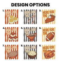 Custom Thanksgiving Shirt, Here for the Food Tee, Choose Your Favorite Feast Design, Retro Turkey Day Graphic Tee, Thanksgiving Gift