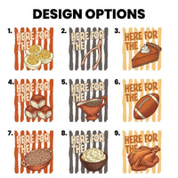 Custom Thanksgiving Shirt, Here for the Food Tee, Choose Your Favorite Feast Design, Retro Turkey Day Graphic Tee, Thanksgiving Gift