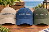 Personalized Funny Quote Embroidered Hat, Custom Saying Baseball Cap, Low Profile Dad Hat, Casual Vacation Accessory, Everyday Cap Gift