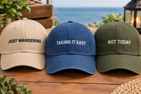 Personalized Funny Quote Embroidered Hat, Custom Saying Baseball Cap, Low Profile Dad Hat, Casual Vacation Accessory, Everyday Cap Gift