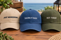 Personalized Funny Quote Embroidered Hat, Custom Saying Baseball Cap, Low Profile Dad Hat, Casual Vacation Accessory, Everyday Cap Gift
