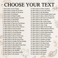 Custom Thanksgiving Most Likely To Shirt, Funny Quote Tee, Choose Your Phrase T-Shirt, Friendsgiving Family Outfit, Holiday Party Gift