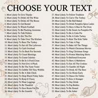 Custom Thanksgiving Most Likely To Shirt, Funny Quote Tee, Choose Your Phrase T-Shirt, Friendsgiving Family Outfit, Holiday Party Gift