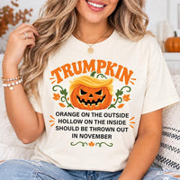 Trumpkin Halloween Shirt, Political Satire Pumpkin Tee, Funny Quote T-Shirt, Orange Hollow November Fall Graphic Top, Sarcastic Gift