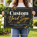 Custom Design Yard Sign - Coroplast Personalized Yard Sign, Custom Lawn Sign, Custom Upload Your Own Design Yard Sign with Metal H-Stake