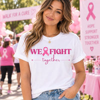 Breast Cancer Awareness Shirt, Pink Ribbon Support Tee, We Fight Together Graphic Tee, October Awareness Outfit, Gift for Survivor