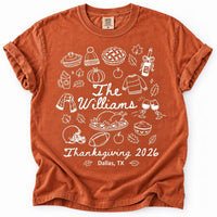 Personalized Thanksgiving Family Shirt, Custom Last Name Turkey Day Tee, Matching Family Tops, Turkey Day Party Outfit, Holiday Party Gift