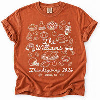 Personalized Thanksgiving Family Shirt, Custom Last Name Turkey Day Tee, Matching Family Tops, Turkey Day Party Outfit, Holiday Party Gift