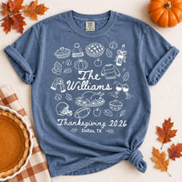 Personalized Thanksgiving Family Shirt, Custom Last Name Turkey Day Tee, Matching Family Tops, Turkey Day Party Outfit, Holiday Party Gift