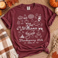 Personalized Thanksgiving Family Shirt, Custom Last Name Turkey Day Tee, Matching Family Tops, Turkey Day Party Outfit, Holiday Party Gift