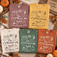 Personalized Thanksgiving Family Shirt, Custom Last Name Turkey Day Tee, Matching Family Tops, Turkey Day Party Outfit, Holiday Party Gift