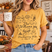 Personalized Thanksgiving Family Shirt, Custom Last Name Turkey Day Tee, Matching Family Tops, Turkey Day Party Outfit, Holiday Party Gift