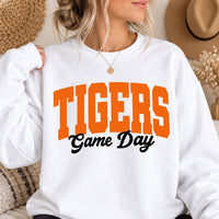 Personalized Team Game Day Sweatshirt, Custom Sport Sweatshirt, Varsity Mascot, Football Game Day Mom Outfit, Gift for Athlete, Front Sleeve