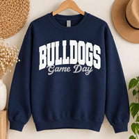Personalized Team Game Day Sweatshirt, Custom Sport Sweatshirt, Varsity Mascot, Football Game Day Mom Outfit, Gift for Athlete, Front Sleeve