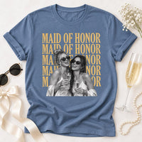 Custom Maid of Honor Photo Shirt, Personalized Bridal Party Tee, Wedding Photo Keepsake Shirt, Bachelorette Outfit, Bridal Party Gift