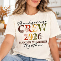 Thanksgiving Crew 2026 Shirt, Matching Family Fall Tee, Retro Autumn Icon Graphic, Friendsgiving Group Outfit, Holiday Gift for Family