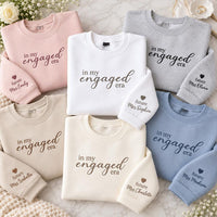 In My Engaged Era Embroidered Sweatshirt, Future Mrs Custom Name Hoodie, Bride to Be Long Sleeve Shirt, Aesthetic Shirt, Cozy Gift for Her