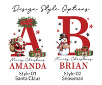 Personalized Santa Sack, Santa Claus Christmas Toy Sack with Name & Initial, Large Gift Bag, Christmas Present Sack, Christmas Eve Gift